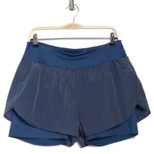 Nordstrom Zella Double Layer Blue Performance Athletic Shorts Size Small 2022‎ S